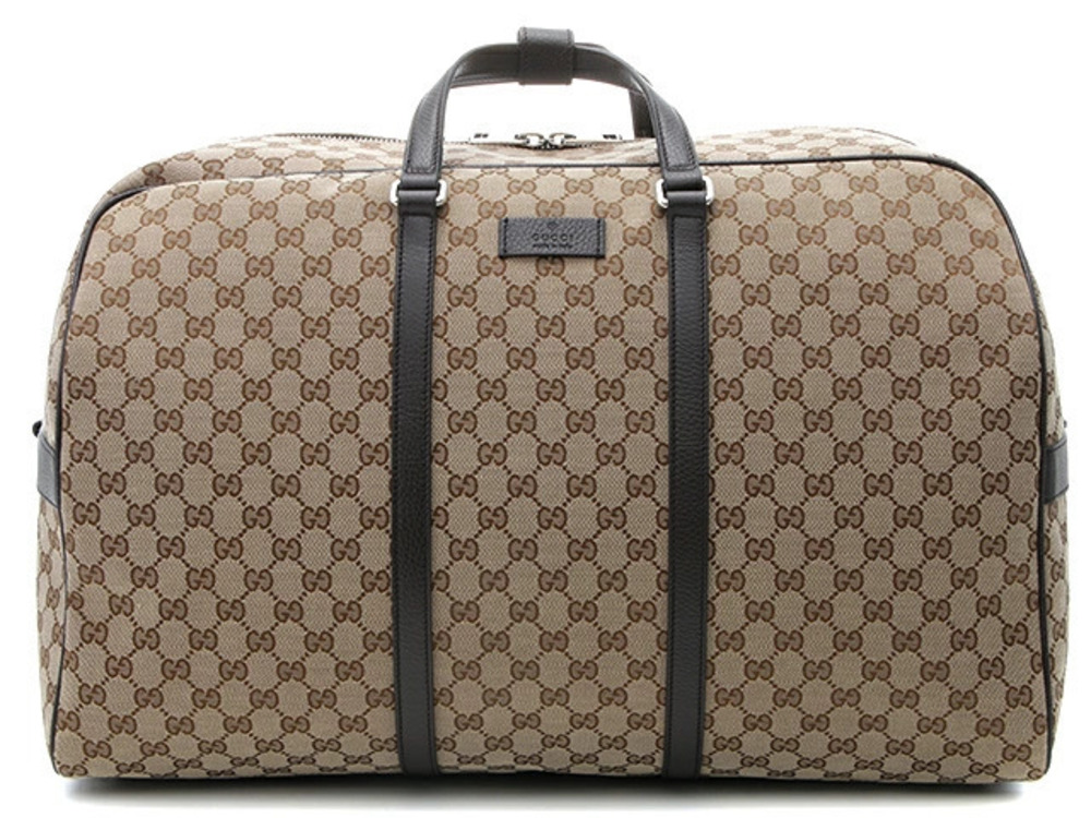 Gucci Boston bag Beige Cream brown canvas calfskin
